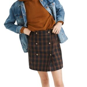 🆕 Madewell Plaid Double-breasted Mini Skirt | XL